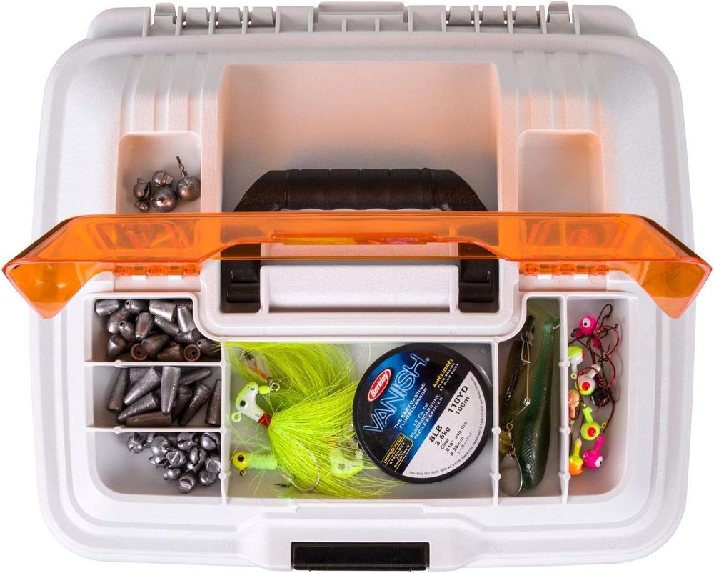 Flambeau Outdoors T4 Pro Multiloader open, showing the main compartment and flip-top lids